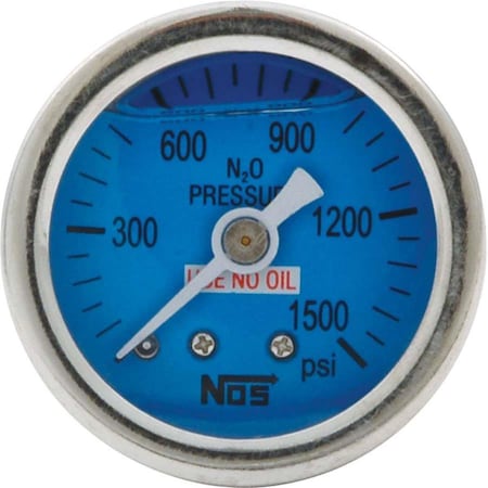 Allstar Performance 1.5 in. Dia. 0-1500 PSI NOS Liquid Filled Pressure Gauge ALL80208